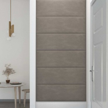 vidaXL Πάνελ Τοίχου 12 τεμ. Ανοιχτό γκρι 90 x 30 εκ. 3,24 μ² Βελούδο