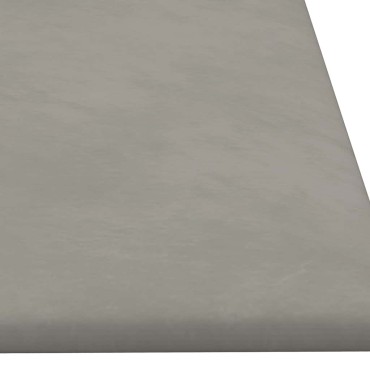 vidaXL Πάνελ Τοίχου 12 τεμ. Ανοιχτό γκρι 90 x 30 εκ. 3,24 μ² Βελούδο