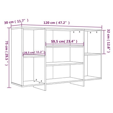 vidaXL Ντουλάπι Γκρι Σκυροδέματος 120x30x75cm Επεξεργασμένο Ξύλο 1 τεμ.