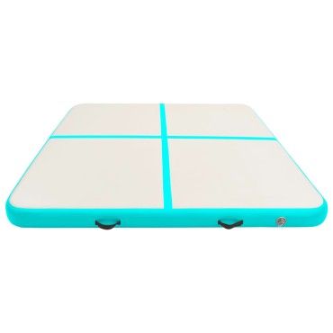 vidaXL Στρώμα Ενόργανης Φουσκωτό Πράσινο 200x200x15 εκ. PVC με Τρόμπα