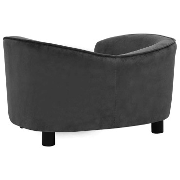 vidaXL Καναπές - Κρεβάτι Σκύλου Σκούρο Γκρι 69 x 49 x 40 εκ. Βελουτέ