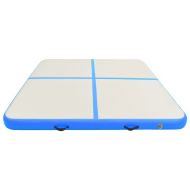 vidaXL Στρώμα Ενόργανης Φουσκωτό Μπλε 200 x 200 x 20 εκ. PVC με Τρόμπα