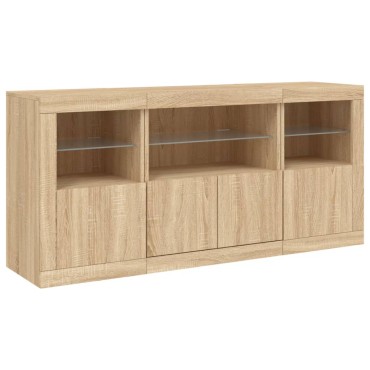 vidaXL Ντουλάπι με LED Sonoma Δρυς 142,5x37x67cm 1 τεμ.