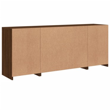 vidaXL Μπουφές με LED Καφέ Δρυς 163x37x67cm 1 τεμ.
