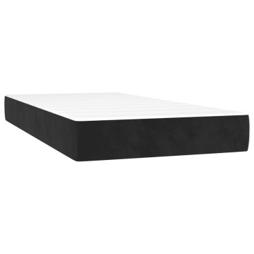 vidaXL Στρώμα με Pocket Springs Μεσαίας Σκληρότητας Μαύρο 120x190x20cm Βελούδινο 1 τεμ. - Μονό