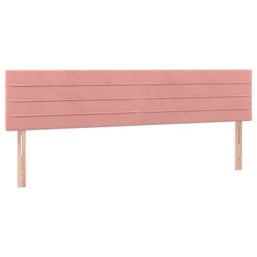 vidaXL Κρεβάτι Boxspring με Στρώμα & LED Ροζ 120x190 εκ. Βελούδινο