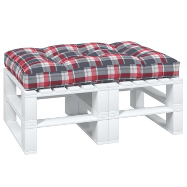 vidaXL Μαξιλάρι Παλέτας Κόκκινο Καρό 120x80x12cm Υφασμάτινο