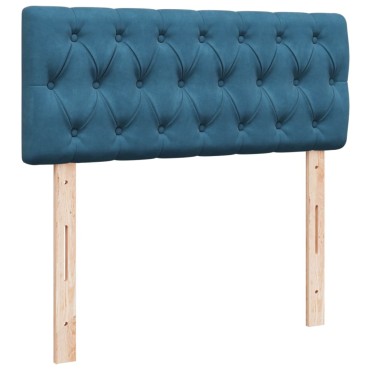 vidaXL Κρεβάτι Boxspring με Στρώμα Σκούρο Μπλε 120x190 εκ. Βελούδινο