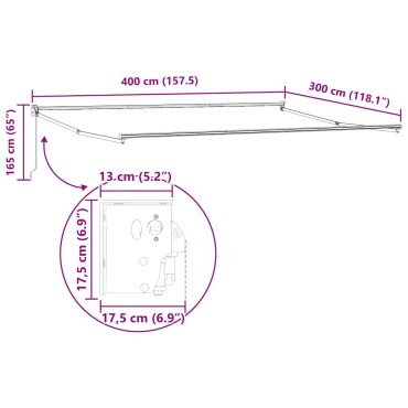 vidaXL Τέντα Πτυσσόμενη Χειροκίνητη Καφέ 400x300 εκ.