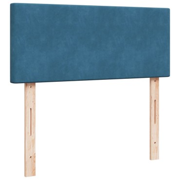 vidaXL Κρεβάτι Boxspring με Στρώμα Σκούρο Μπλε 120x200 εκ. Βελούδινο