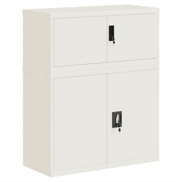 vidaXL Αρχειοθήκη Λευκή 90x40x110cm από Ατσάλι 2 τεμ.