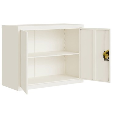 vidaXL Αρχειοθήκη Λευκή 90x40x110cm από Ατσάλι 2 τεμ.