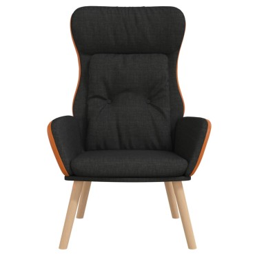 vidaXL Πολυθρόνα Relax Μαύρη από Ύφασμα και PVC 70x77x94cm 1 τεμ.