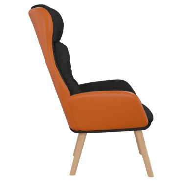 vidaXL Πολυθρόνα Relax Μαύρη από Ύφασμα και PVC 70x77x94cm 1 τεμ.