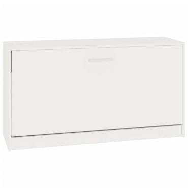 vidaXL Παπουτσοθήκη Γυαλιστερό Λευκό 80x24x45cm Επεξεργασμένο Ξύλο