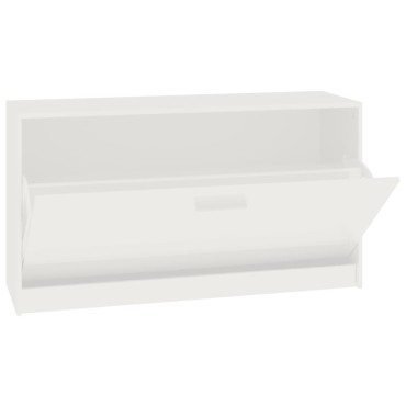 vidaXL Παπουτσοθήκη Γυαλιστερό Λευκό 80x24x45cm Επεξεργασμένο Ξύλο