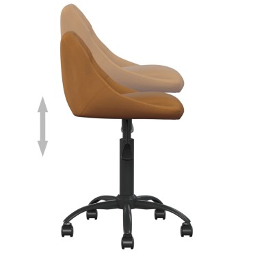 vidaXL Καρέκλα Γραφείου Καφέ Βελούδινη 44x46x(67,5-79)cm 1 τεμ.