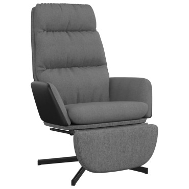 vidaXL Πολυθρόνα Relax Ανοιχτό Γκρι Υφασμάτινη με Υποπόδιο 70x77x98cm 1 τεμ.