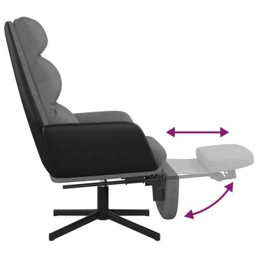 vidaXL Πολυθρόνα Relax Ανοιχτό Γκρι Υφασμάτινη με Υποπόδιο 70x77x98cm 1 τεμ.