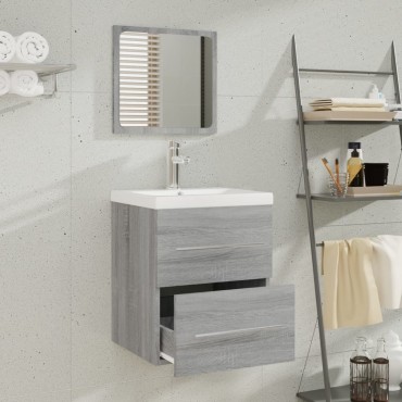 vidaXL Ντουλάπι Μπάνιου με Νιπτήρα Γκρι Sonoma από Επεξεργασμένο Ξύλο 41x38,5x48cm 1 τεμ.