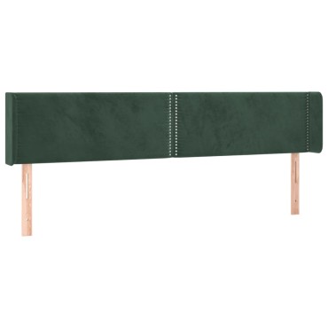 vidaXL Κεφαλάρι με Πτερύγια Σκούρο Πράσινο 163x16x78/88cm Βελούδινο 1 τεμ.