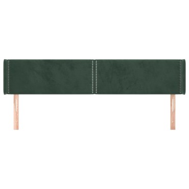 vidaXL Κεφαλάρι με Πτερύγια Σκούρο Πράσινο 163x16x78/88cm Βελούδινο 1 τεμ.