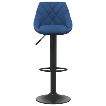 vidaXL Σκαμπό Μπαρ Μπλε Βελούδινο 46x44x(82-103)cm 1 τεμ.