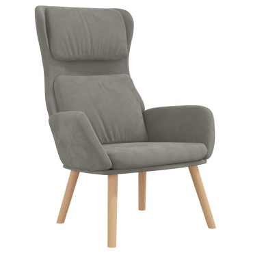 vidaXL Πολυθρόνα Relax Ανοιχτό Γκρι Βελούδινη 70x77x98cm 1 τεμ.
