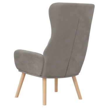vidaXL Πολυθρόνα Relax Ανοιχτό Γκρι Βελούδινη 70x77x98cm 1 τεμ.