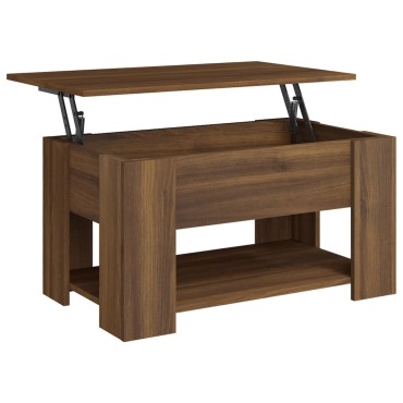 vidaXL Τραπεζάκι Σαλονιού Καφέ Δρυς 79x49x41cm Επεξεργασμένο Ξύλο 1 τεμ.