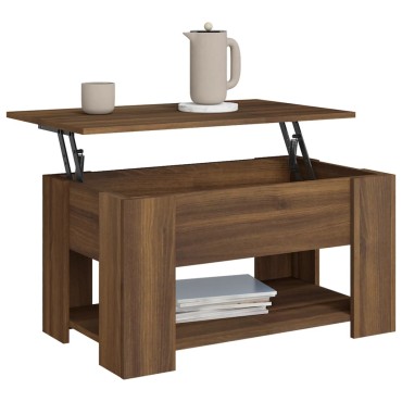 vidaXL Τραπεζάκι Σαλονιού Καφέ Δρυς 79x49x41cm Επεξεργασμένο Ξύλο 1 τεμ.