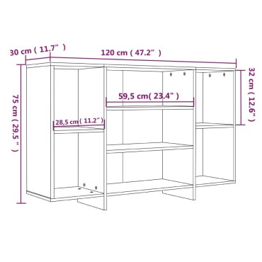 vidaXL Ντουλάπι Sonoma Δρυς 120x30x75cm από Επεξεργασμένο Ξύλο 1 τεμ.
