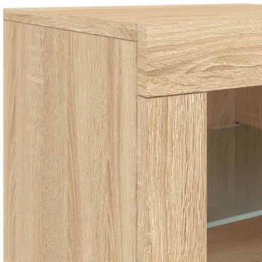 vidaXL Ντουλάπι με LED Sonoma Δρυς 142,5x37x67cm 1 τεμ.