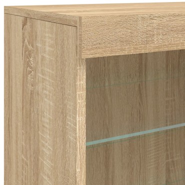 vidaXL Ντουλάπι με LED Sonoma Δρυς 142,5x37x67cm 1 τεμ.
