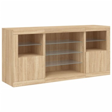 vidaXL Ντουλάπι με LED Sonoma Δρυς 142,5x37x67cm 1 τεμ.