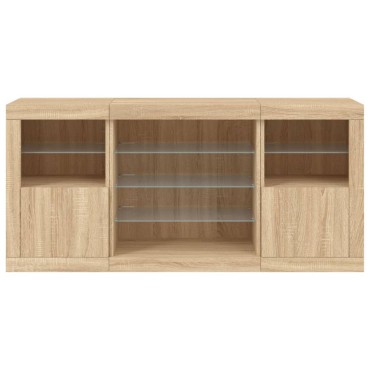 vidaXL Ντουλάπι με LED Sonoma Δρυς 142,5x37x67cm 1 τεμ.