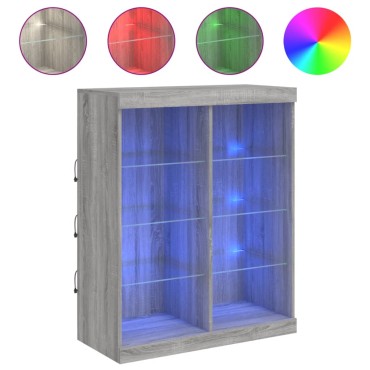 vidaXL Μπουφές με LED Γκρι Sonoma 81x37x100cm 1 τεμ.
