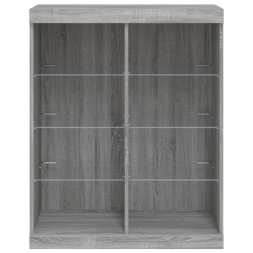 vidaXL Μπουφές με LED Γκρι Sonoma 81x37x100cm 1 τεμ.