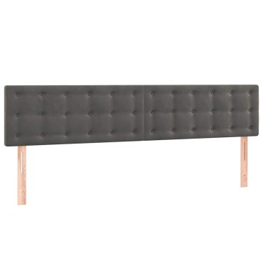 vidaXL Κρεβάτι Boxspring με Στρώμα Σκούρο Γκρι 120x190 εκ. Βελούδινο