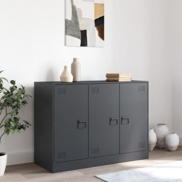 vidaXL Μπουφές Ανθρακί 99x39x73cm από Ατσάλι 1 τεμ.