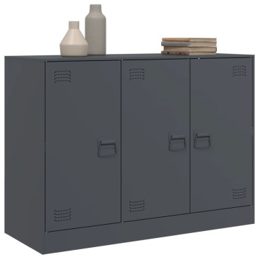 vidaXL Μπουφές Ανθρακί 99x39x73cm από Ατσάλι 1 τεμ.