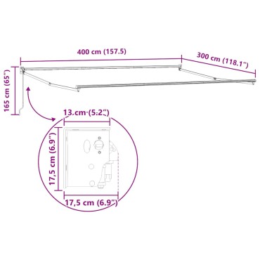 vidaXL Τέντα Πτυσσόμενη Χειροκίνητη Καφέ 400x300 εκ.