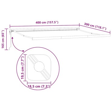 vidaXL Τέντα Πτυσσόμενη Αυτόματη Καφέ 400x300 εκ.