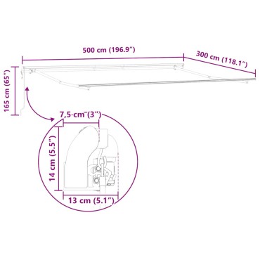 vidaXL Τέντα Πτυσσόμενη Αυτόματη Καφέ 500x300 εκ.