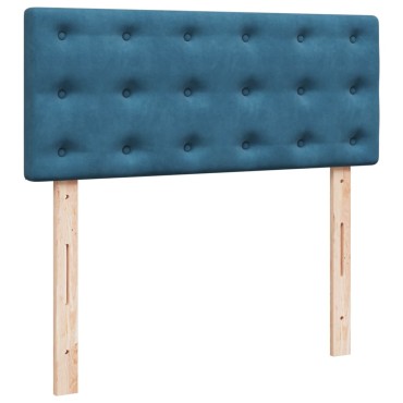vidaXL Κρεβάτι Boxspring με Στρώμα Σκούρο Μπλε 120x200 εκ. Βελούδινο