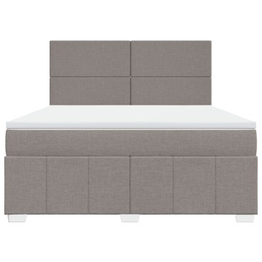 vidaXL Κρεβάτι Boxspring με Στρώμα Taupe 180x200 εκ. Υφασμάτινο