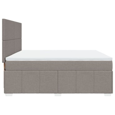 vidaXL Κρεβάτι Boxspring με Στρώμα Taupe 180x200 εκ. Υφασμάτινο