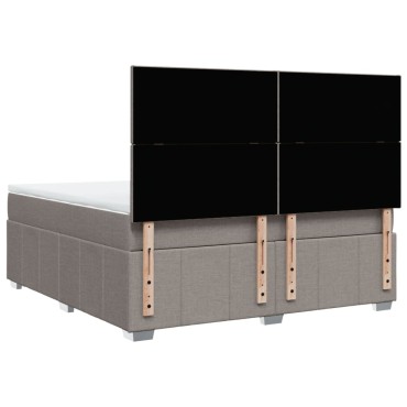 vidaXL Κρεβάτι Boxspring με Στρώμα Taupe 180x200 εκ. Υφασμάτινο