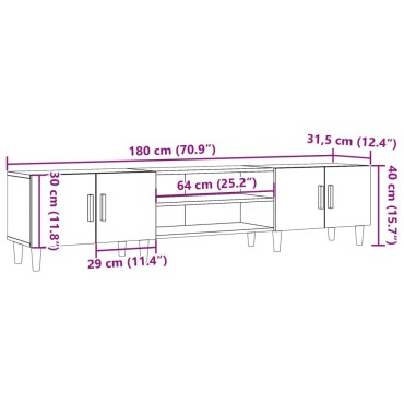 vidaXL Έπιπλο Τηλεόρασης Όψη Παλαιού Ξύλου 180x31,5x40cm Επεξ. Ξύλο