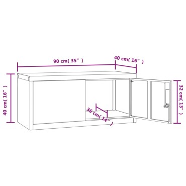 vidaXL Αρχειοθήκη Λευκή 90x40x220cm Ατσάλινη 2 τεμ.